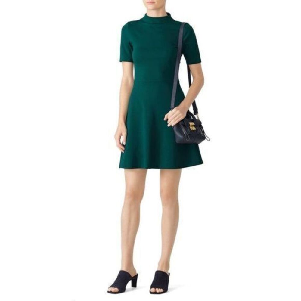 SLATE & WILLOW Green Mock Neck Flare Sheath Dress 1X/ US 14W-16W